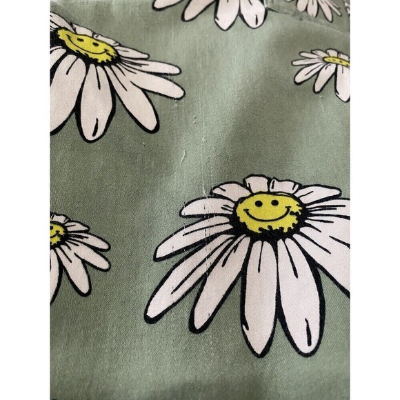 BSR by Samii Ryan Cargo Pants Size 9 Smiley Face Daisy Green Pants - Picture 7 of 13